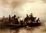 The Arrival of the Ferry by Wilhelm Alexander Meyerheim